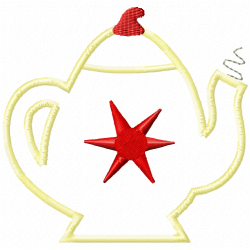 Teapots Embroidery Design 6